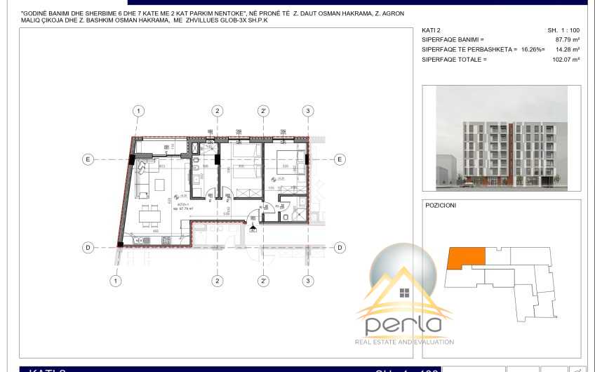 Shitet apartament 2+1+2 tualete ne rrugen Besa