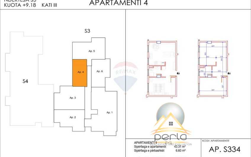 Shitet apartament 1+1  ne Selite