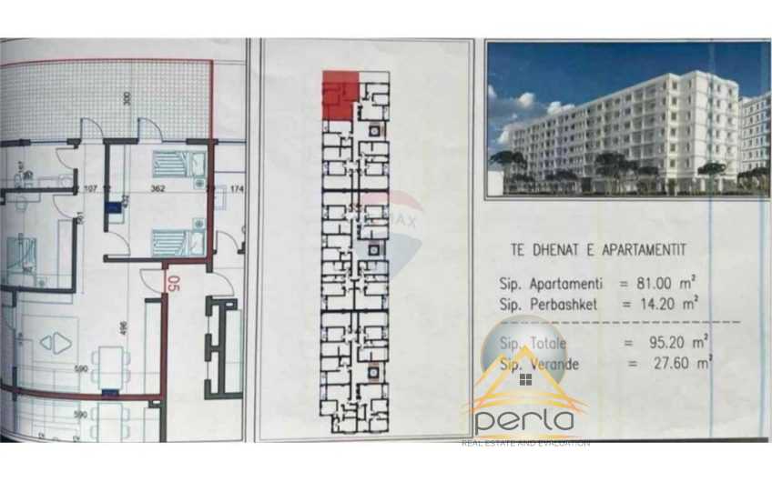 Apartament 2+1 + verande per shitje ne Kamez