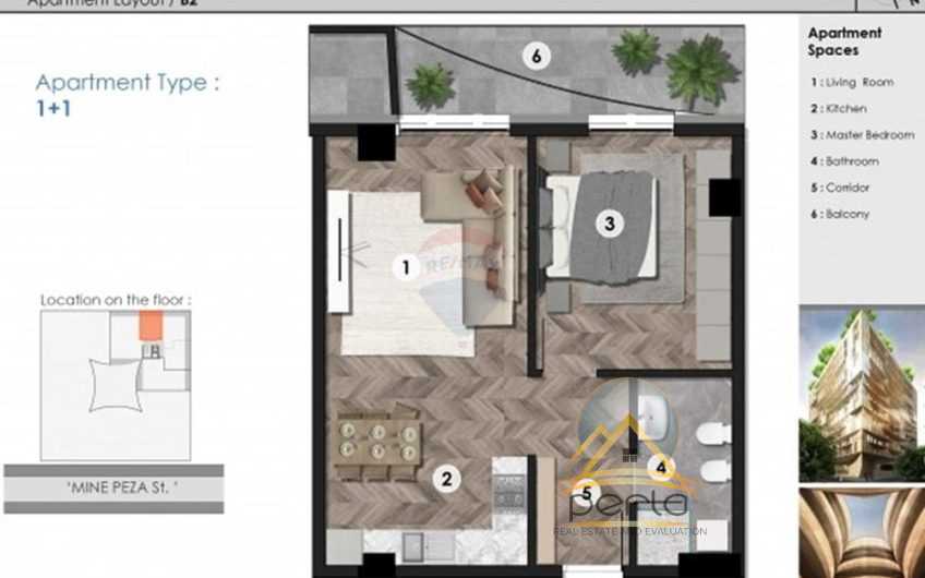 Shitet apartament 1+1 tek Rezidenca “Mine Peza, Nova Construction