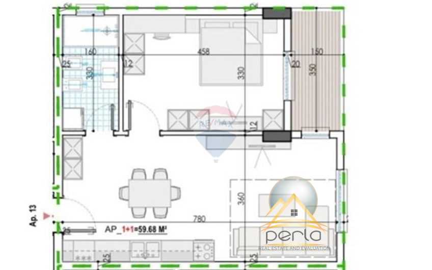 Shitet apartament 1+1 ne Kamez